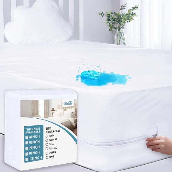 Biboban Zippered Queen Mattress Protector 4, Waterproof - Picture 1 of 6